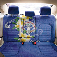 Northern Mariana Islands Chamorro Back Car Seat Cover Plumeria Curves Style Navy Version LT05 - Polynesian Pride