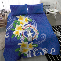 Northern Mariana Islands Chamorro Bedding Set Plumeria Curves Style Navy Version LT05 - Polynesian Pride