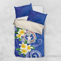 Northern Mariana Islands Chamorro Bedding Set Plumeria Curves Style Navy Version LT05 US Twin 172cm x 218cm Navy - Polynesian Pride