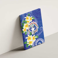 Northern Mariana Islands Chamorro Canvas Wall Art Plumeria Curves Style Navy Version LT05 - Polynesian Pride