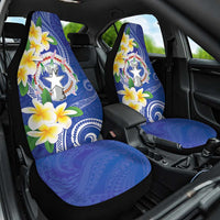 Northern Mariana Islands Chamorro Car Seat Cover Plumeria Curves Style Navy Version LT05 One Size Navy - Polynesian Pride