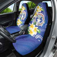 Northern Mariana Islands Chamorro Car Seat Cover Plumeria Curves Style Navy Version LT05 - Polynesian Pride