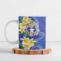Northern Mariana Islands Chamorro Ceramic Mug Plumeria Curves Style Navy Version LT05 Navy - Polynesian Pride