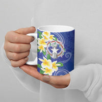 Northern Mariana Islands Chamorro Ceramic Mug Plumeria Curves Style Navy Version LT05 - Polynesian Pride