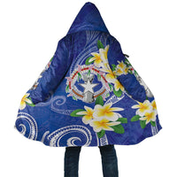 Northern Mariana Islands Chamorro Cloak Plumeria Curves Style Navy Version LT05 Unisex Navy - Polynesian Pride