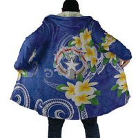 Northern Mariana Islands Chamorro Cloak Plumeria Curves Style Navy Version LT05 - Polynesian Pride