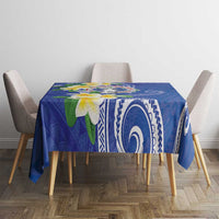 Northern Mariana Islands Chamorro Tablecloth Plumeria Curves Style Navy Version LT05 - Polynesian Pride