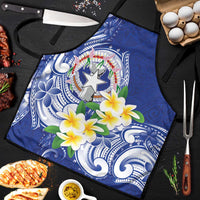 Northern Mariana Islands Apron Polynesian Pattern With Frangipani LT05 Navy - Polynesian Pride
