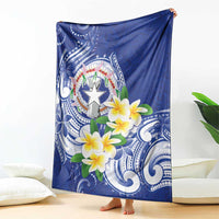 Northern Mariana Islands Blanket Polynesian Pattern With Frangipani LT05 - Polynesian Pride