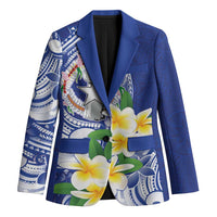 Northern Mariana Islands Blazer Polynesian Pattern With Frangipani LT05 Unisex Navy - Polynesian Pride