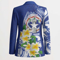 Northern Mariana Islands Blazer Polynesian Pattern With Frangipani LT05 - Polynesian Pride