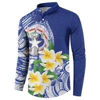 Northern Mariana Islands Button Sweatshirt Polynesian Pattern With Frangipani LT05 - Polynesian Pride