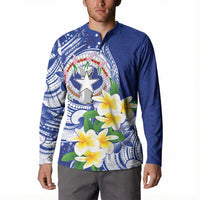 Northern Mariana Islands Button Sweatshirt Polynesian Pattern With Frangipani LT05 - Polynesian Pride