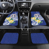 Northern Mariana Islands Car Mats Polynesian Pattern With Frangipani LT05 Set 4pcs Navy - Polynesian Pride
