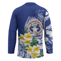 Northern Mariana Islands Hockey Jersey Polynesian Pattern With Frangipani LT05 - Polynesian Pride