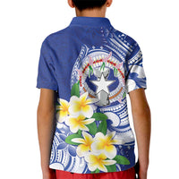 Northern Mariana Islands Kid Polo Shirt Polynesian Pattern With Frangipani LT05 - Polynesian Pride