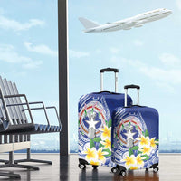 Northern Mariana Islands Luggage Cover Polynesian Pattern With Frangipani LT05 - Polynesian Pride