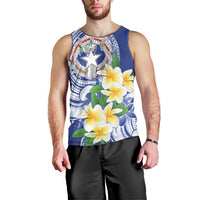 Northern Mariana Islands Men Tank Top Polynesian Pattern With Frangipani LT05 - Polynesian Pride