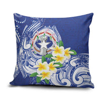 Northern Mariana Islands Pillow Cover Polynesian Pattern With Frangipani LT05 Navy - Polynesian Pride