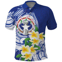 Northern Mariana Islands Polo Shirt Polynesian Pattern With Frangipani LT05 Navy - Polynesian Pride