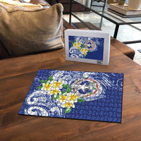 Northern Mariana Islands Puzzle Polynesian Pattern With Frangipani LT05 - Polynesian Pride