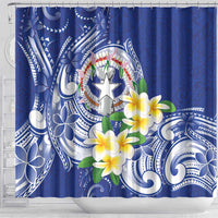 Northern Mariana Islands Shower Curtain Polynesian Pattern With Frangipani LT05 - Polynesian Pride