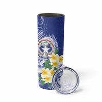 Northern Mariana Islands Skinny Tumbler Polynesian Pattern With Frangipani LT05 - Polynesian Pride