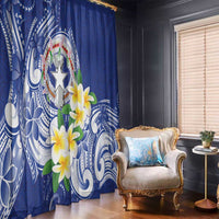 Northern Mariana Islands Window Curtain Polynesian Pattern With Frangipani LT05 - Polynesian Pride