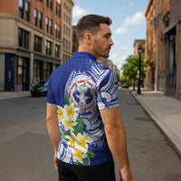 Northern Mariana Islands Zipper Polo Shirt Polynesian Pattern With Frangipani LT05 - Polynesian Pride