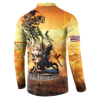 Hawaii Memorial Day Button Sweatshirt Remember Their Sacrifice LT05 - Polynesian Pride