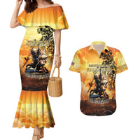 Hawaii Memorial Day Couples Matching Mermaid Dress and Hawaiian Shirt Remember Their Sacrifice LT05 Yellow - Polynesian Pride