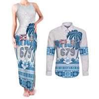 Fiji 679 Constitution Day Couples Matching Tank Maxi Dress and Long Sleeve Button Shirt Fijian Tapa Pattern