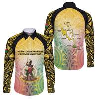 Vanuatu Independence Day Family Matching Tank Maxi Dress and Hawaiian Shirt The Untouched Paradise LT05 Dad's Shirt - Long Sleeve Colorful - Polynesian Pride