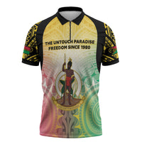 Vanuatu Independence Day Zipper Polo Shirt The Untouched Paradise
