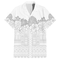 Samoa Lotu Tamaiti Hawaiian Shirt White Sunday Polynesian Pattern With Tropical Flowers