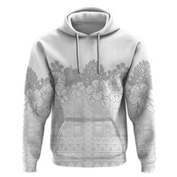Samoa Lotu Tamaiti Zip Hoodie White Sunday Polynesian Pattern With Tropical Flowers LT05 Pullover Hoodie White - Polynesian Pride