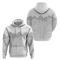 Samoa Lotu Tamaiti Zip Hoodie White Sunday Polynesian Pattern With Tropical Flowers LT05 - Polynesian Pride