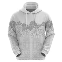 Samoa Lotu Tamaiti Zip Hoodie White Sunday Polynesian Pattern With Tropical Flowers LT05 - Polynesian Pride