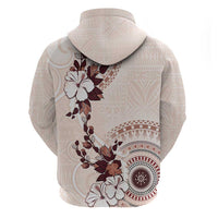 Bula Fiji Language Week Zip Hoodie Fijian Tapa Pattern With Tagimoucia Flower LT05 - Polynesian Pride