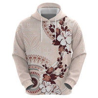 Bula Fiji Language Week Zip Hoodie Fijian Tapa Pattern With Tagimoucia Flower LT05 - Polynesian Pride