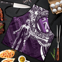 Hawaii Queen Liliuokalani Apron Hawaiian Maile Lei Flag Style LT05 Purple - Polynesian Pride