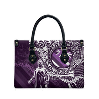 Hawaii Queen Liliuokalani Leather Bag Hawaiian Maile Lei Flag Style LT05 - Polynesian Pride