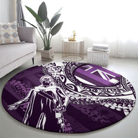 Hawaii Queen Liliuokalani Round Carpet Hawaiian Maile Lei Flag Style LT05 - Polynesian Pride