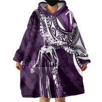 Hawaii Queen Liliuokalani Wearable Blanket Hoodie Hawaiian Maile Lei Flag Style LT05 - Polynesian Pride