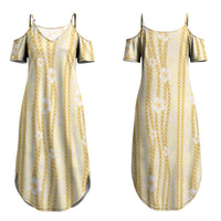 Hawaii Queen Liliuokalani Couples Matching Summer Maxi Dress and Long Sleeve Button Shirt Gold Lei Pua Kalaunu LT05 - Polynesian Pride