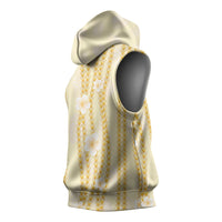 Hawaii Queen Liliuokalani Sleeveless Hoodie Gold Lei Pua Kalaunu LT05 - Polynesian Pride