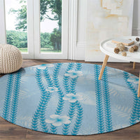 Hawaii Queen Liliuokalani Round Carpet Blue Lei Pua Kalaunu LT05 - Polynesian Pride