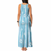 Hawaii Queen Liliuokalani Tank Maxi Dress Blue Lei Pua Kalaunu LT05 - Polynesian Pride