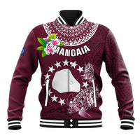 Personalized Cook Islands Mangaia Baseball Jacket Coat Of Arms Plumeria Polynesian Turtle LT05 Unisex Pink - Polynesian Pride