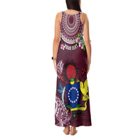 Personalized Cook Islands Mangaia Tank Maxi Dress Coat Of Arms Plumeria Polynesian Turtle LT05 - Polynesian Pride